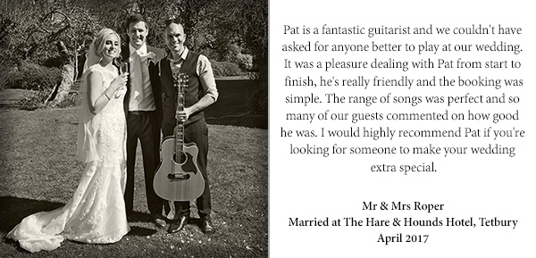 wedding singer guitarist testimonial